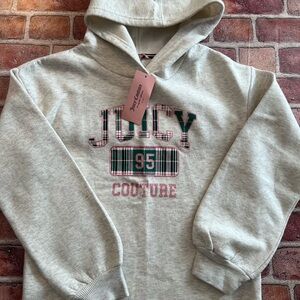 Juicy Couture Gray Hoodie with Green and Pink Accents